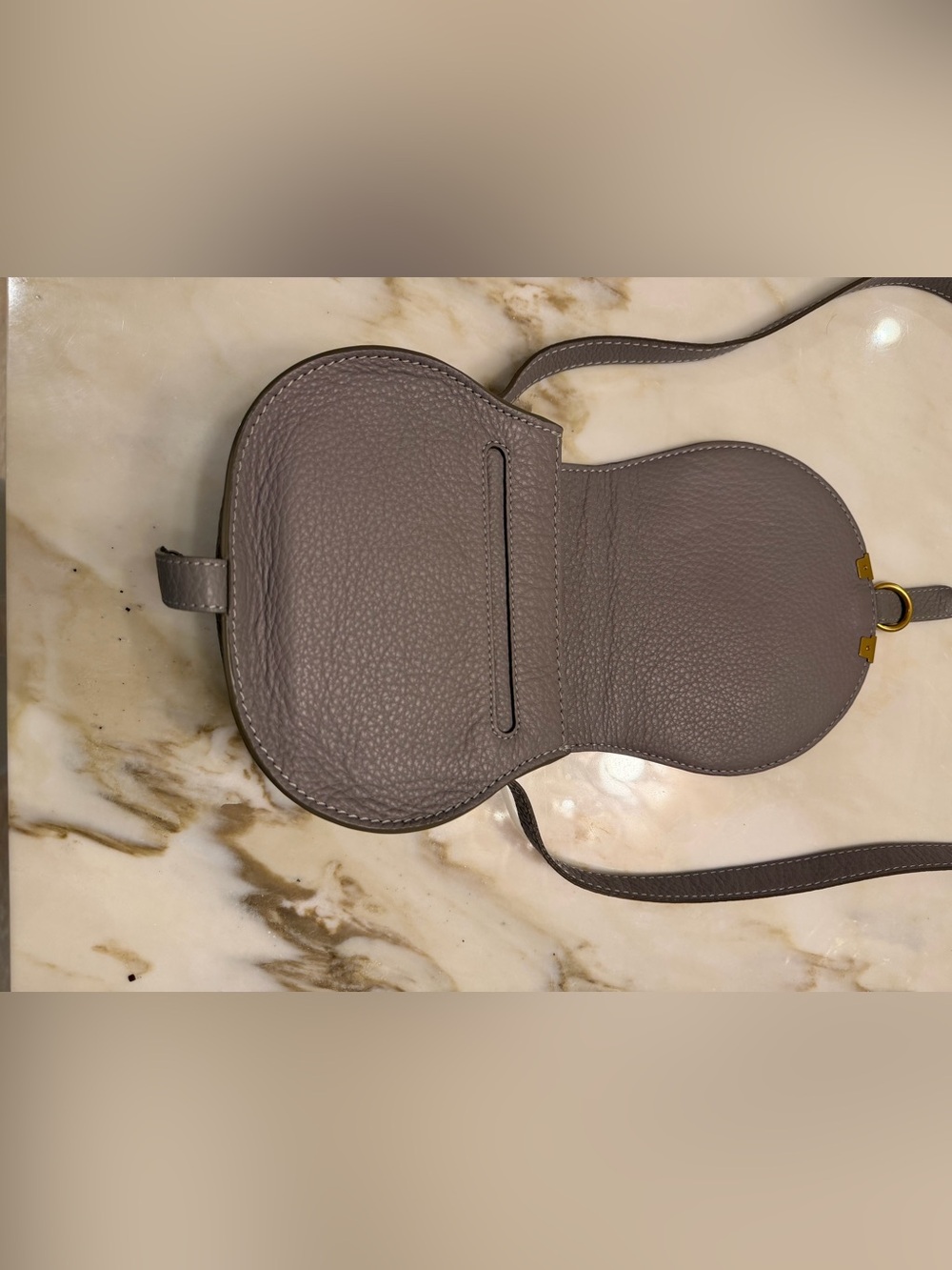 Chloe Small Marcie Saddle Bag in cashmere Gray like new - Picture 9 of 16